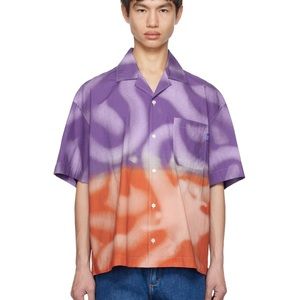 Awake NY Purple Orange Dip-Dyed Shirt, Size Small